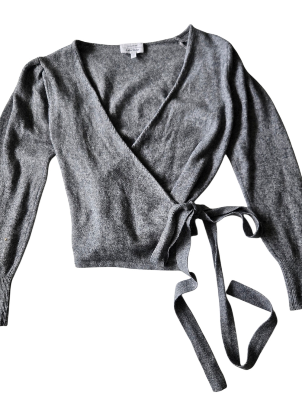 & Other Stories Gray Wrap Cardigan Alpaca Wool Tie Front Sweater S